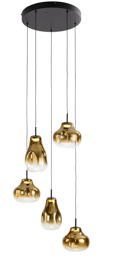 Aledis 3Lt/5Lt Ceiling Lights- Black-Golden Finish - Image 6