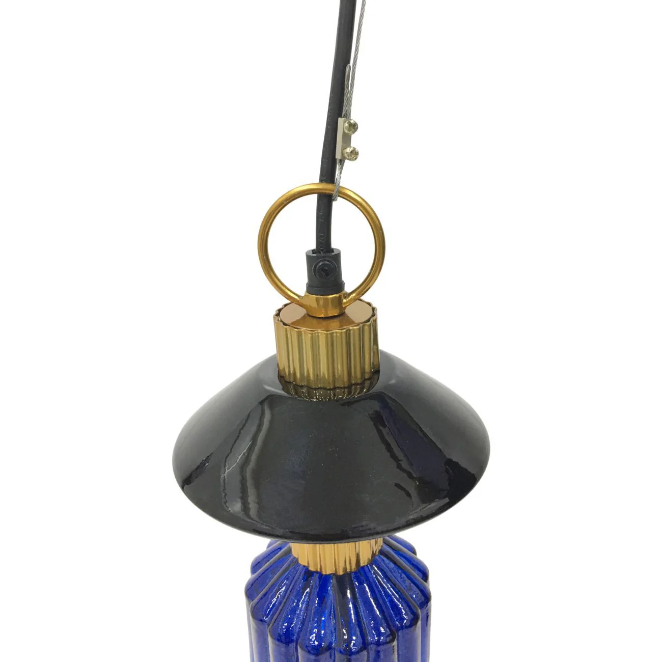 Alena Ink Blue & Frosted Glass Pendant - Image 3