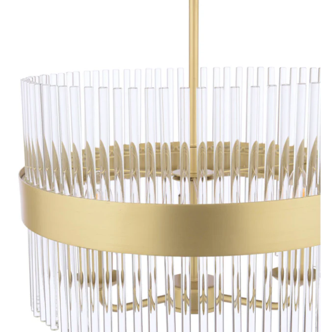 Alexa 3/5 Light Pendant Glass and Matt Antique Brass - Image 3