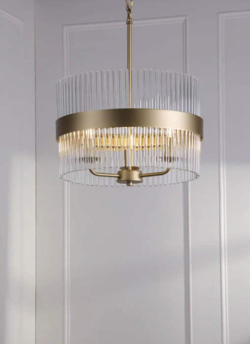 Alexa 3/5 Light Pendant Glass and Matt Antique Brass - Image 4