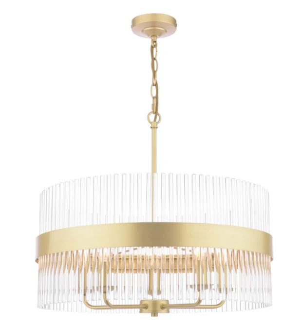 Alexa 3/5 Light Pendant Glass and Matt Antique Brass - Image 5