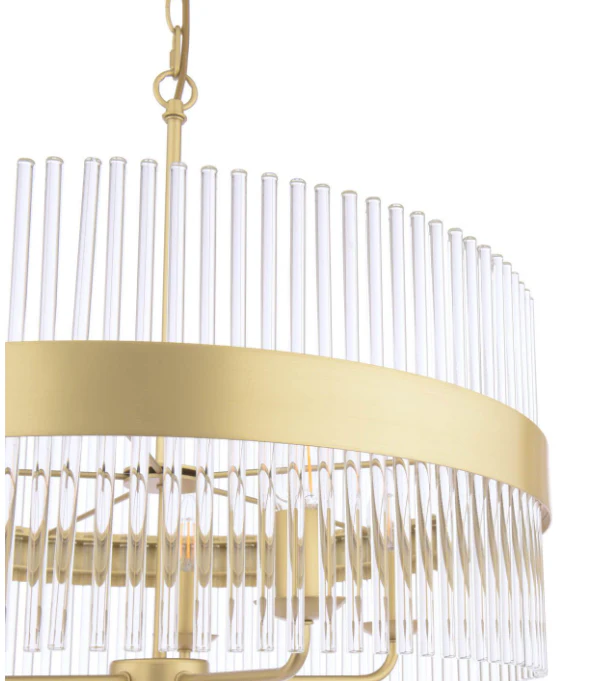 Alexa 3/5 Light Pendant Glass and Matt Antique Brass - Image 7