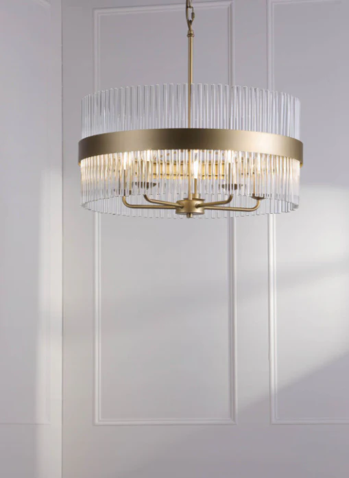 Alexa 3/5 Light Pendant Glass and Matt Antique Brass - Image 8