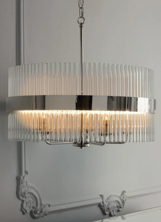 Alexa 5lt Pendant Polished Nickel Glass Rods - Image 3