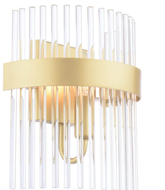 Alexa Wall Light Glass and Matt Antique Brass - Image 2