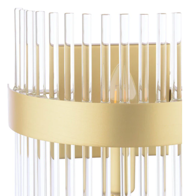 Alexa Wall Light Glass and Matt Antique Brass - Image 3