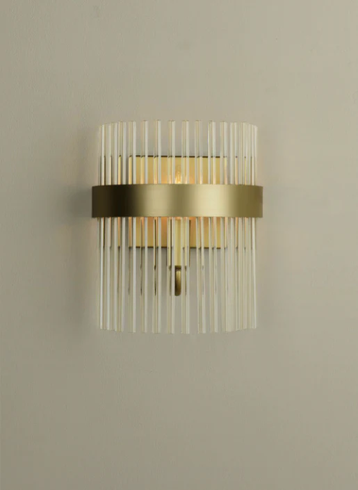 Alexa Wall Light Glass and Matt Antique Brass - Image 4