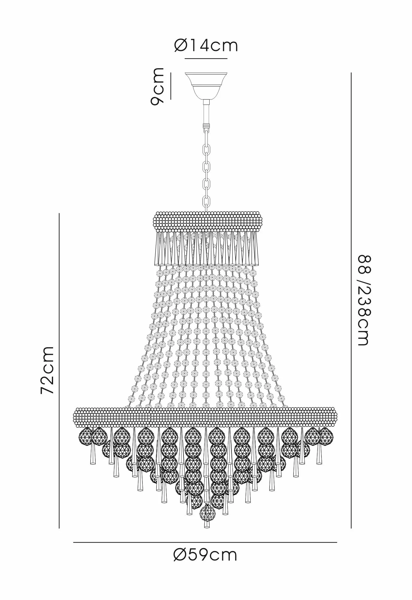 Alexandra 18/20Lt Crystal Ceiling Light - Chrome/Gold - Image 2