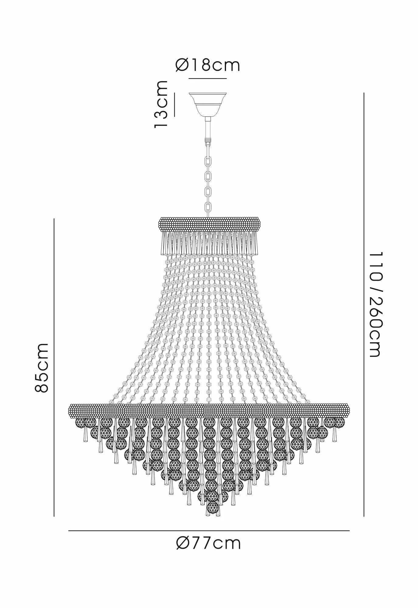 Alexandra 18/20Lt Crystal Ceiling Light - Chrome/Gold - Image 3