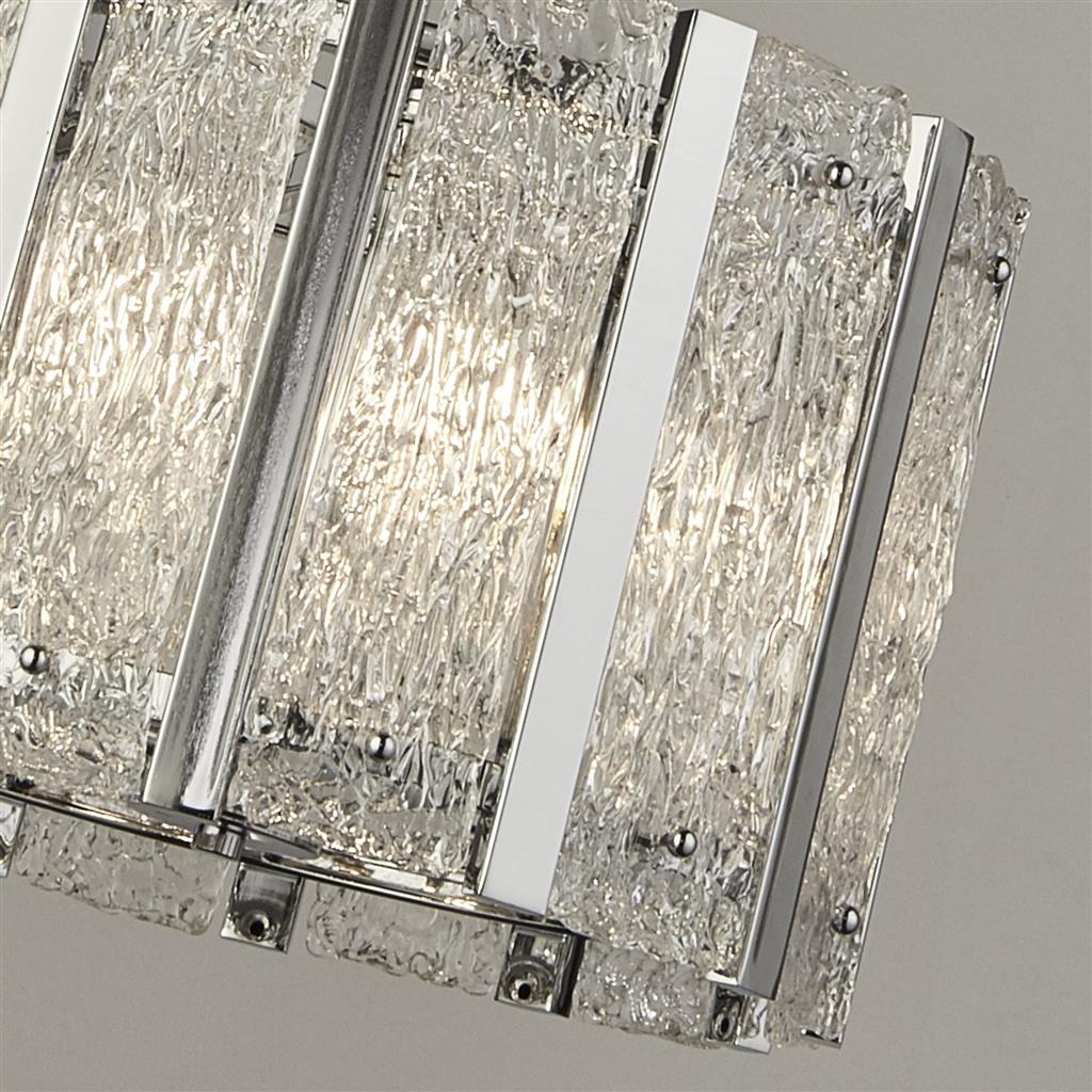Alexandra 5Lt Crystal Ceiling Light - Satin Silver & Aquatex Glass - Image 2