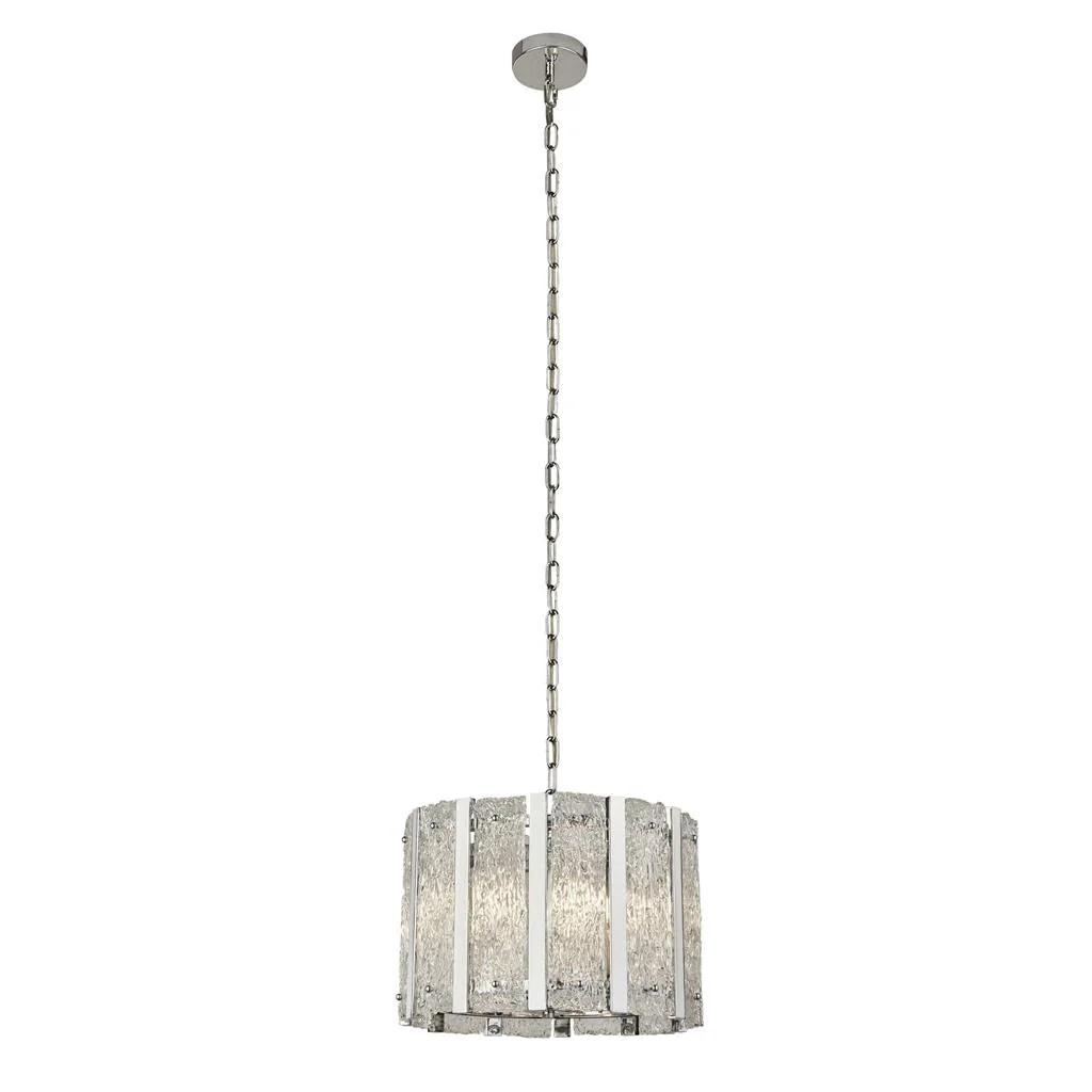 Alexandra 5Lt Crystal Ceiling Light - Satin Silver & Aquatex Glass - Image 5