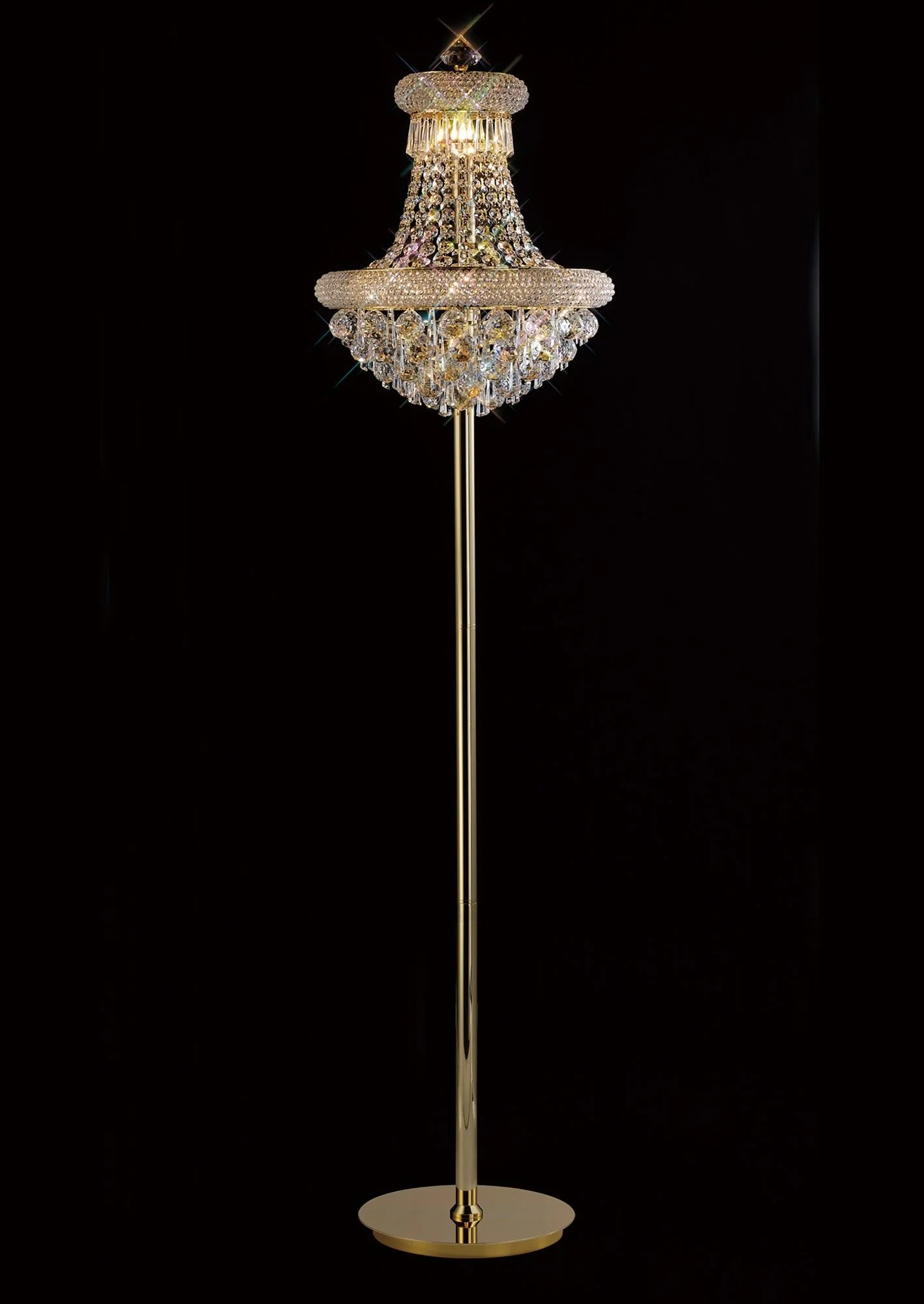 Alexandra Floor Lamp 6 Light E14 Gold/Polished Chrome - Image 3