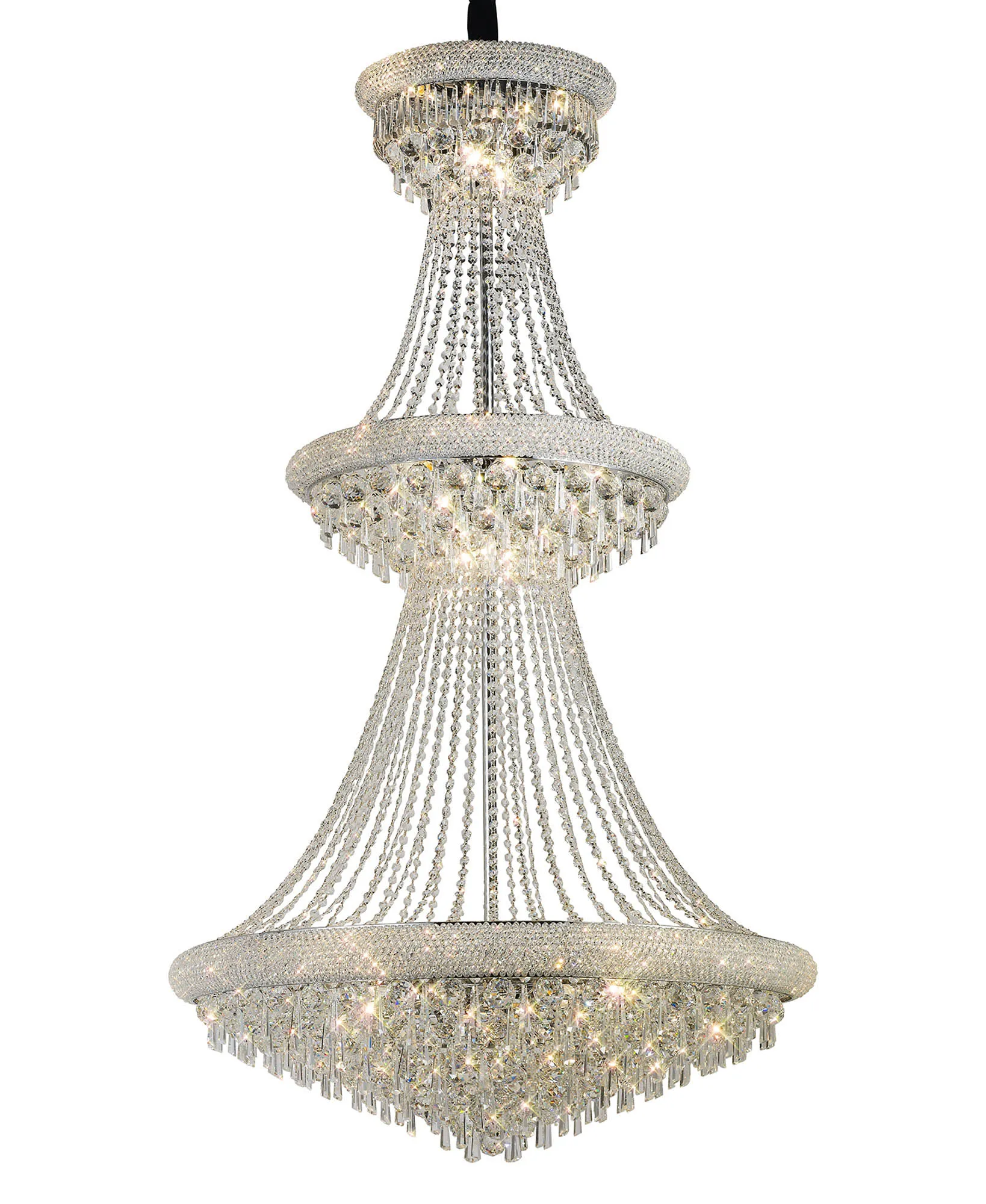 Alexandra Pendant 3 Tier 29 Light E14 Gold/Polished Chrome - Image 2