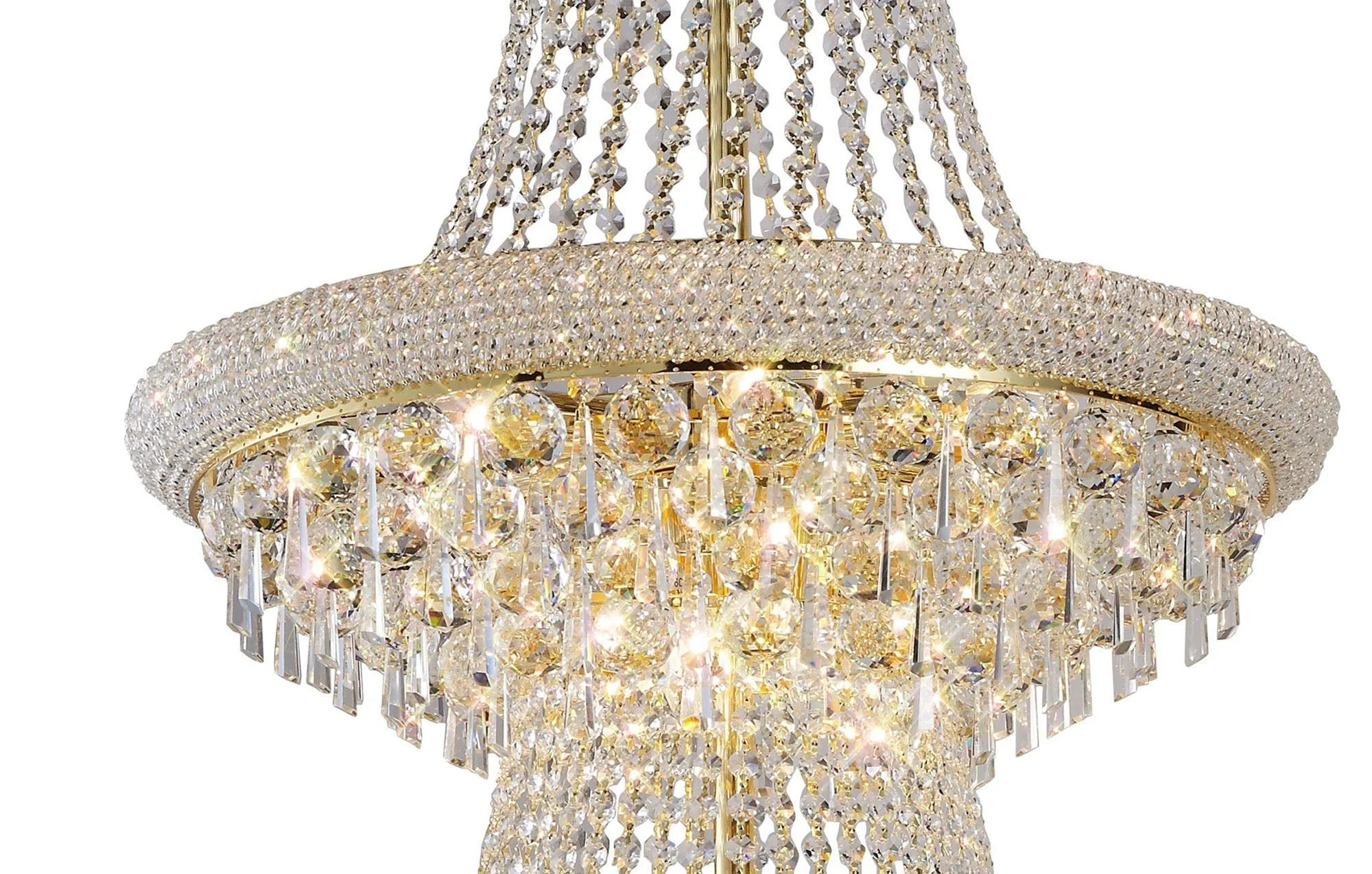 Alexandra Pendant 3 Tier 29 Light E14 Gold/Polished Chrome - Image 3