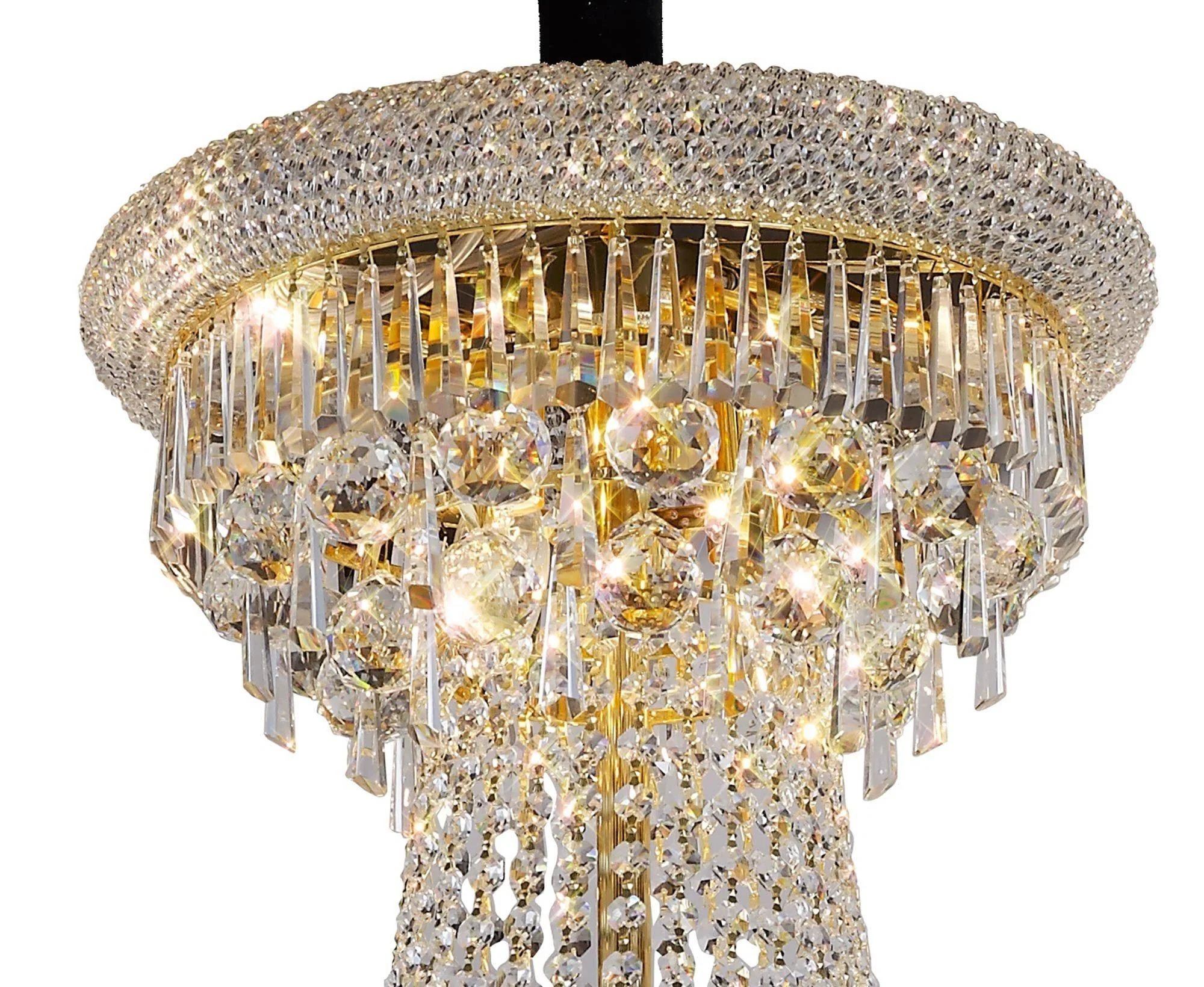 Alexandra Pendant 3 Tier 29 Light E14 Gold/Polished Chrome - Image 4