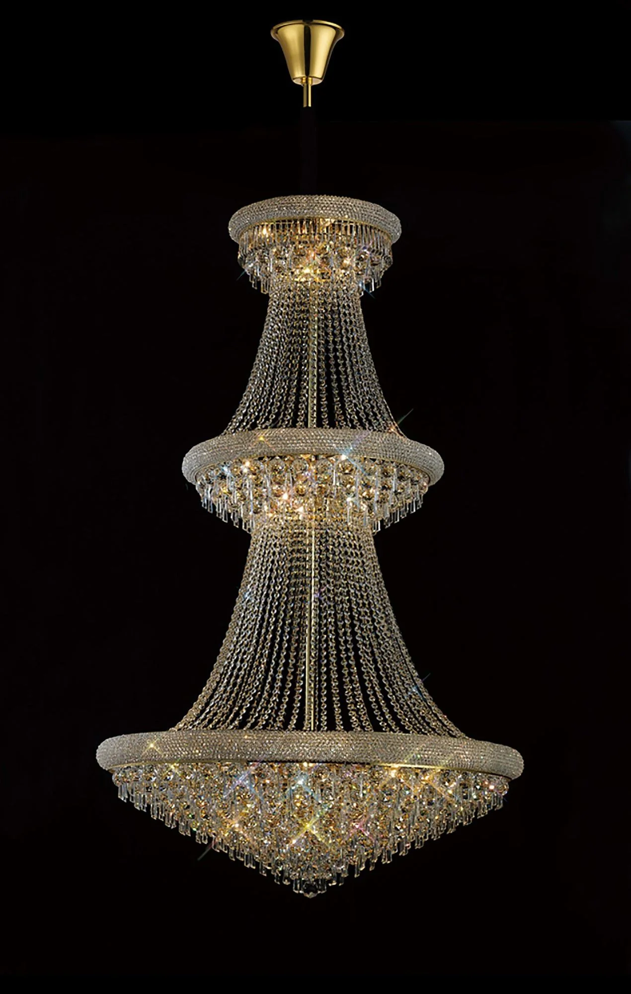 Alexandra Pendant 3 Tier 29 Light E14 Gold/Polished Chrome - Image 6