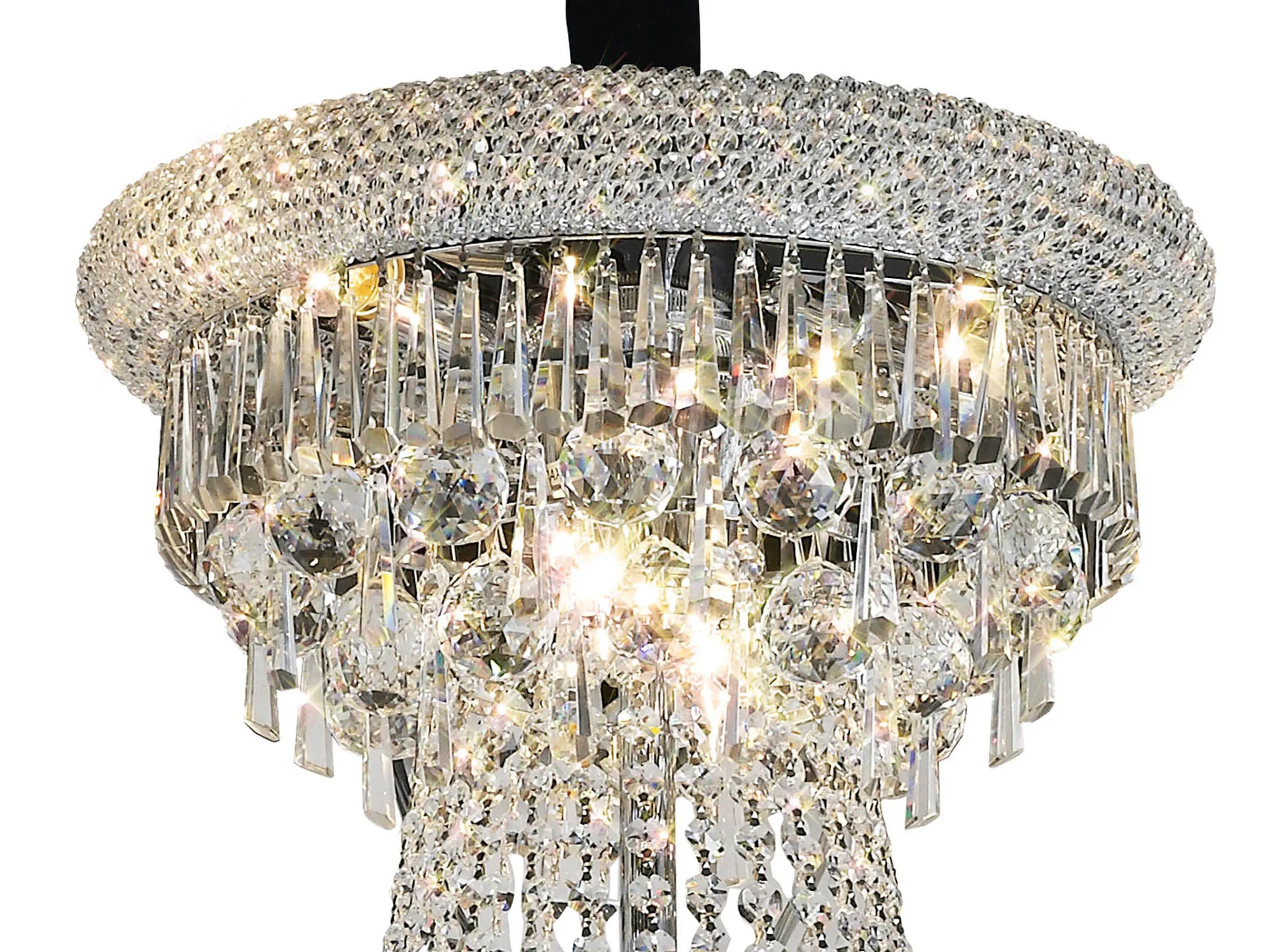 Alexandra Pendant 3 Tier 29 Light E14 Gold/Polished Chrome - Image 7