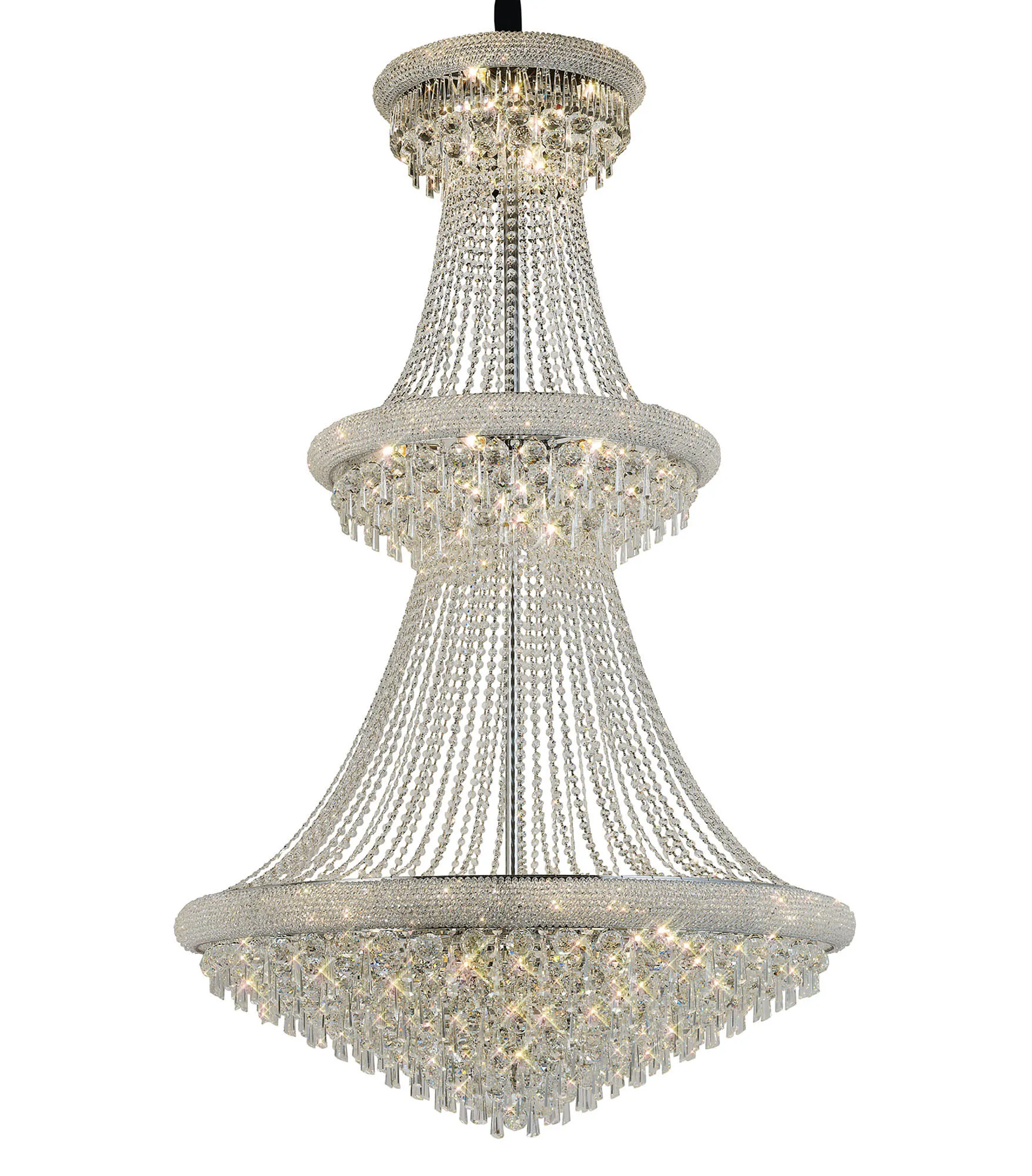 Alexandra Pendant 3 Tier 37 Light Gold/Polished Chrome - Image 2