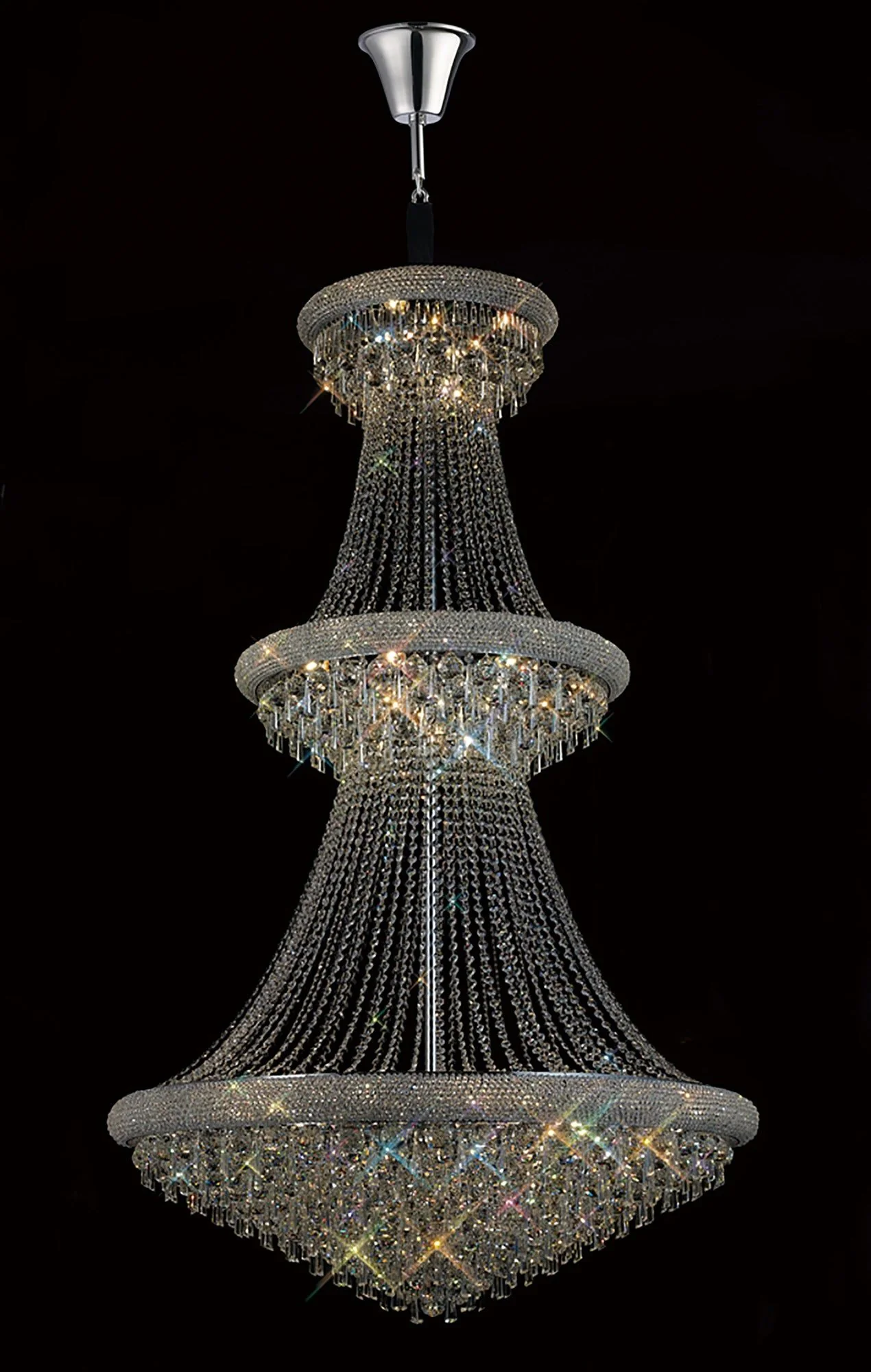 Alexandra Pendant 3 Tier 37 Light Gold/Polished Chrome - Image 5