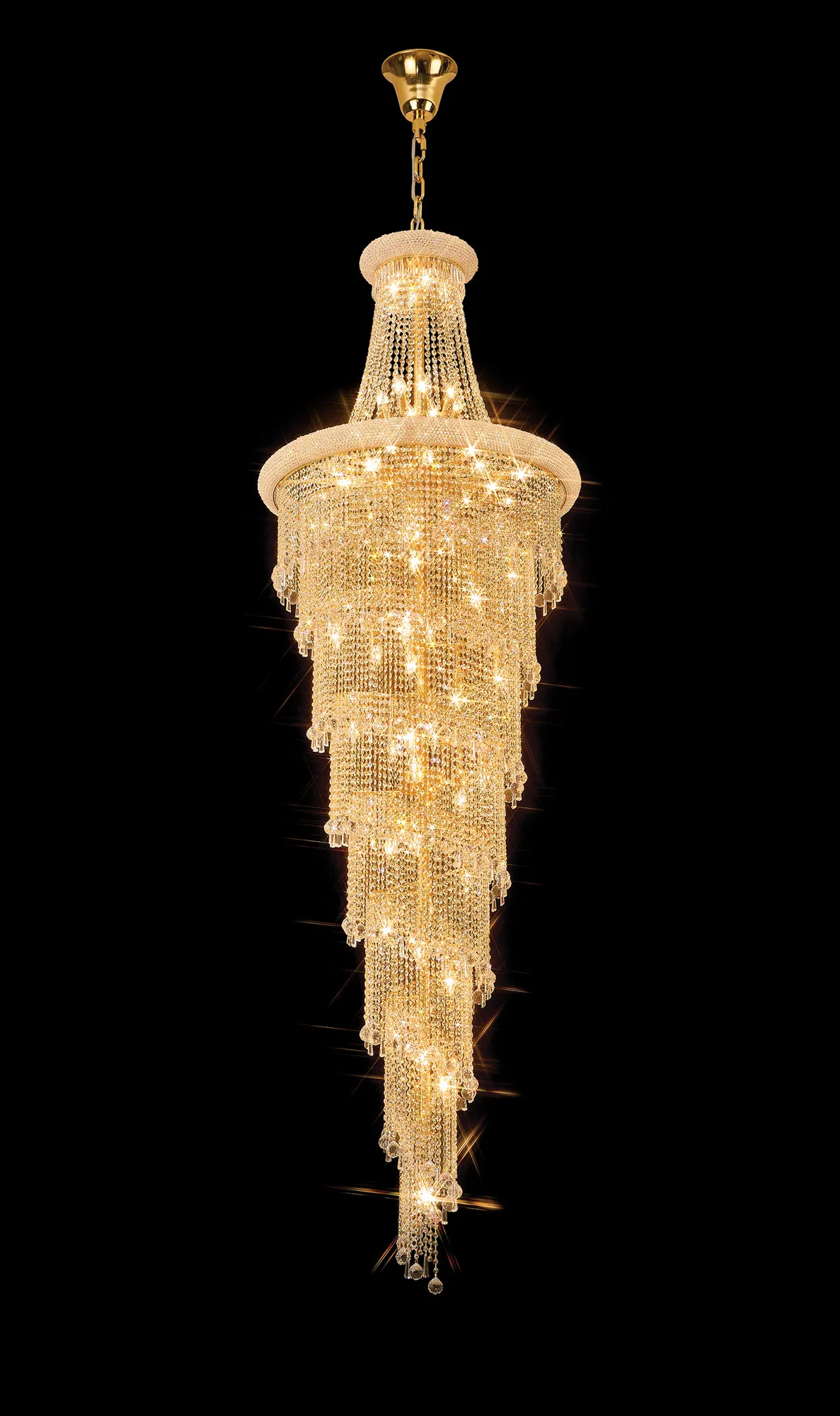Alexandra Pendant 4 Tier 49 Light Gold/Polished Chrome - Image 3
