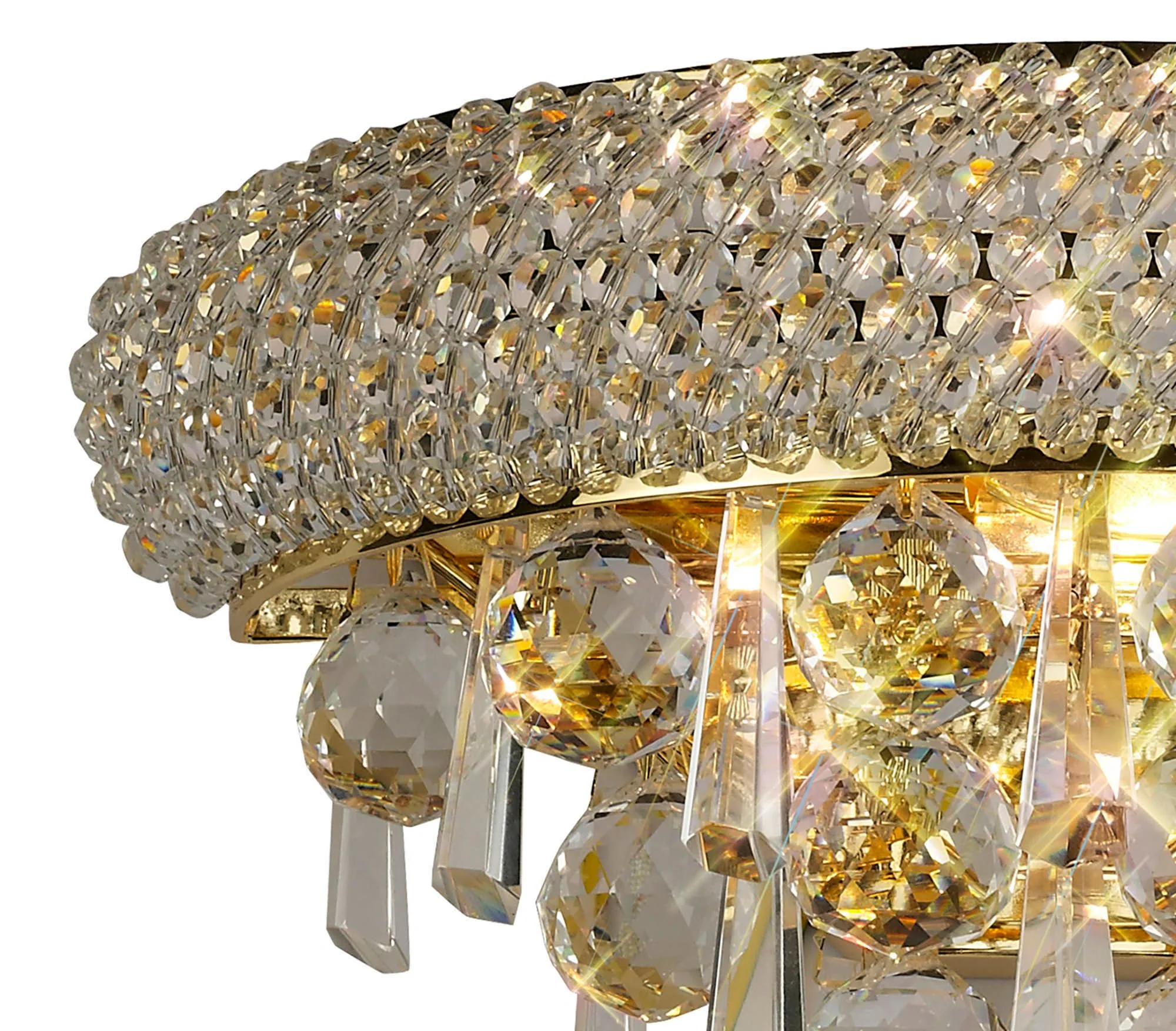 Alexandra Wall Lamp Small 2 Light E14 Gold/Polished Chrome - Image 2
