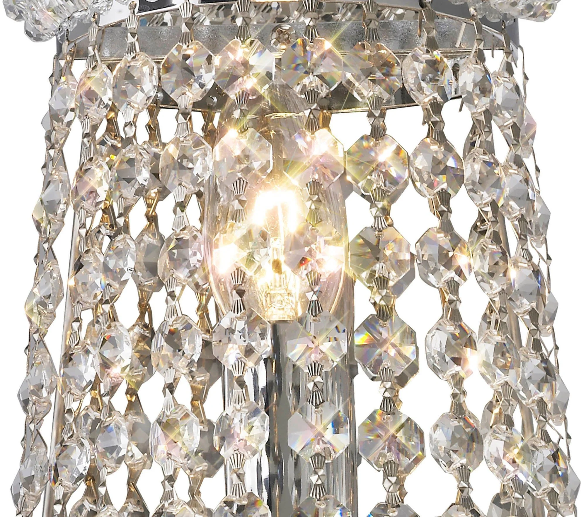 Alexandra Wall Lamp Tall 3 Light E14 - Gold/Polished Chrome - Image 3