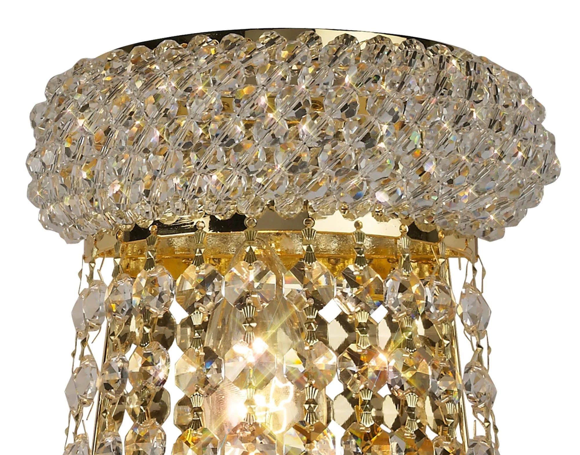 Alexandra Wall Lamp Tall 3 Light E14 - Gold/Polished Chrome - Image 4