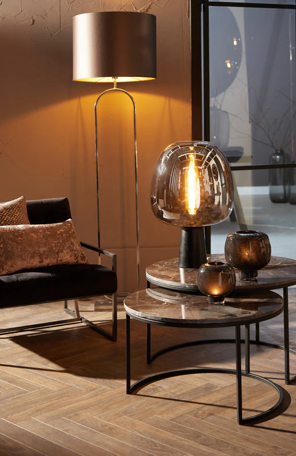 Alfio Coffee Table - Brown Marble & Black Finish - Image 8
