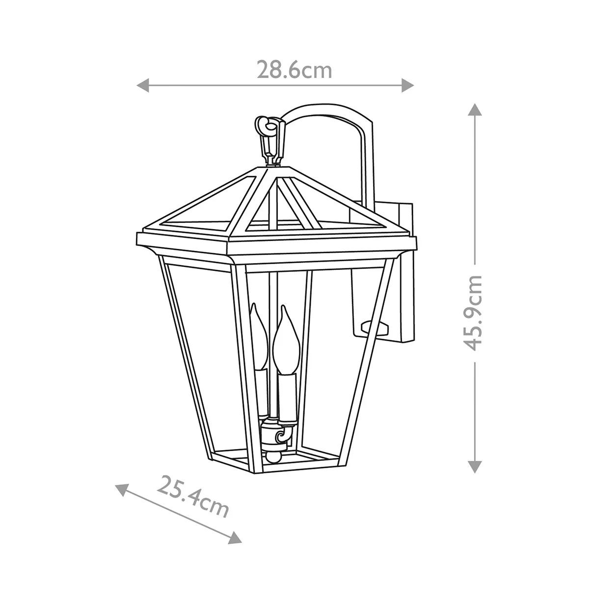 Alford Place 2/3Lt Small/Medium/Large Outdoor Wall Lantern - Museum Black E14 IP44 - Image 13