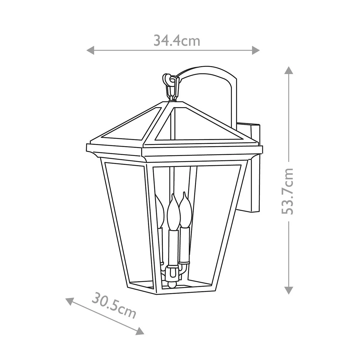 Alford Place 2/3Lt Small/Medium/Large Outdoor Wall Lantern - Museum Black E14 IP44 - Image 18