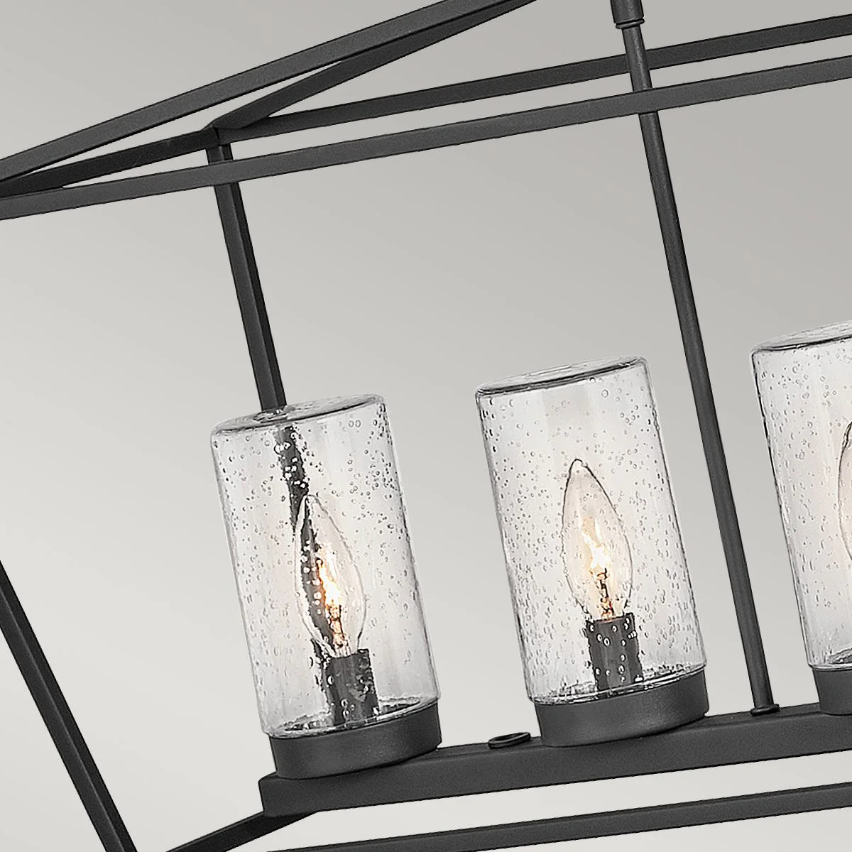 Alford Place 6 Light Outdoor Linear Pendant - Museum Black IP44 E14 - Image 3