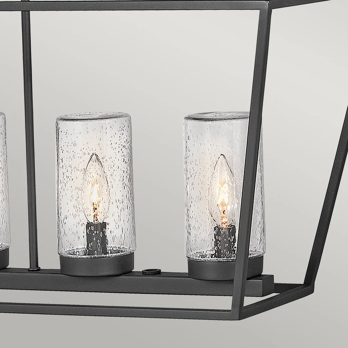 Alford Place 6 Light Outdoor Linear Pendant - Museum Black IP44 E14 - Image 4