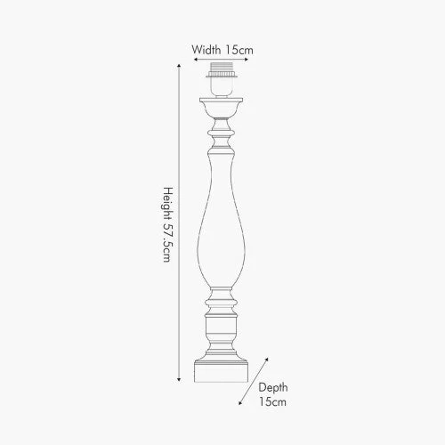 Alia Grey Wash Turned Mango Wood Table Lamp  - Base Only - Image 2