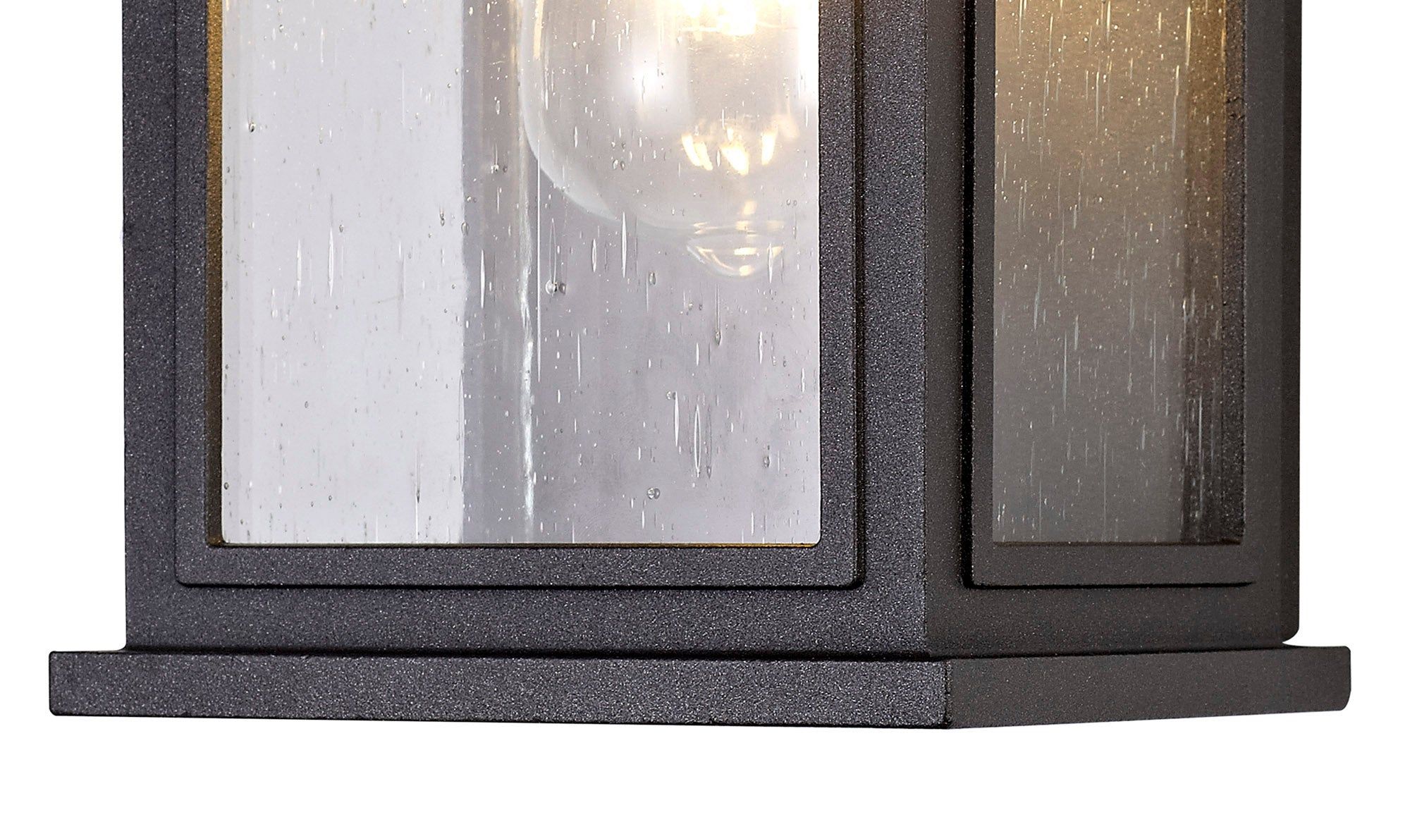 Alicante Outdoor Flush Wall Lamp, 1 x E27, IP54, Anthracite & Clear/Antique Bronze & Clear/Silver Grey & Clear Seeded Glass, 2yrs Warranty - Image 2