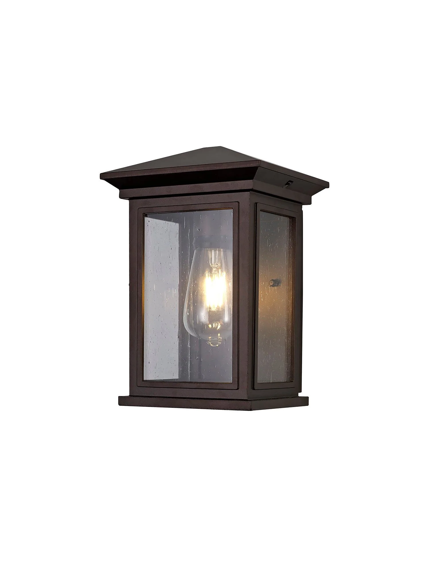 Alicante Outdoor Flush Wall Lamp, 1 x E27, IP54, Anthracite & Clear/Antique Bronze & Clear/Silver Grey & Clear Seeded Glass, 2yrs Warranty - Image 3