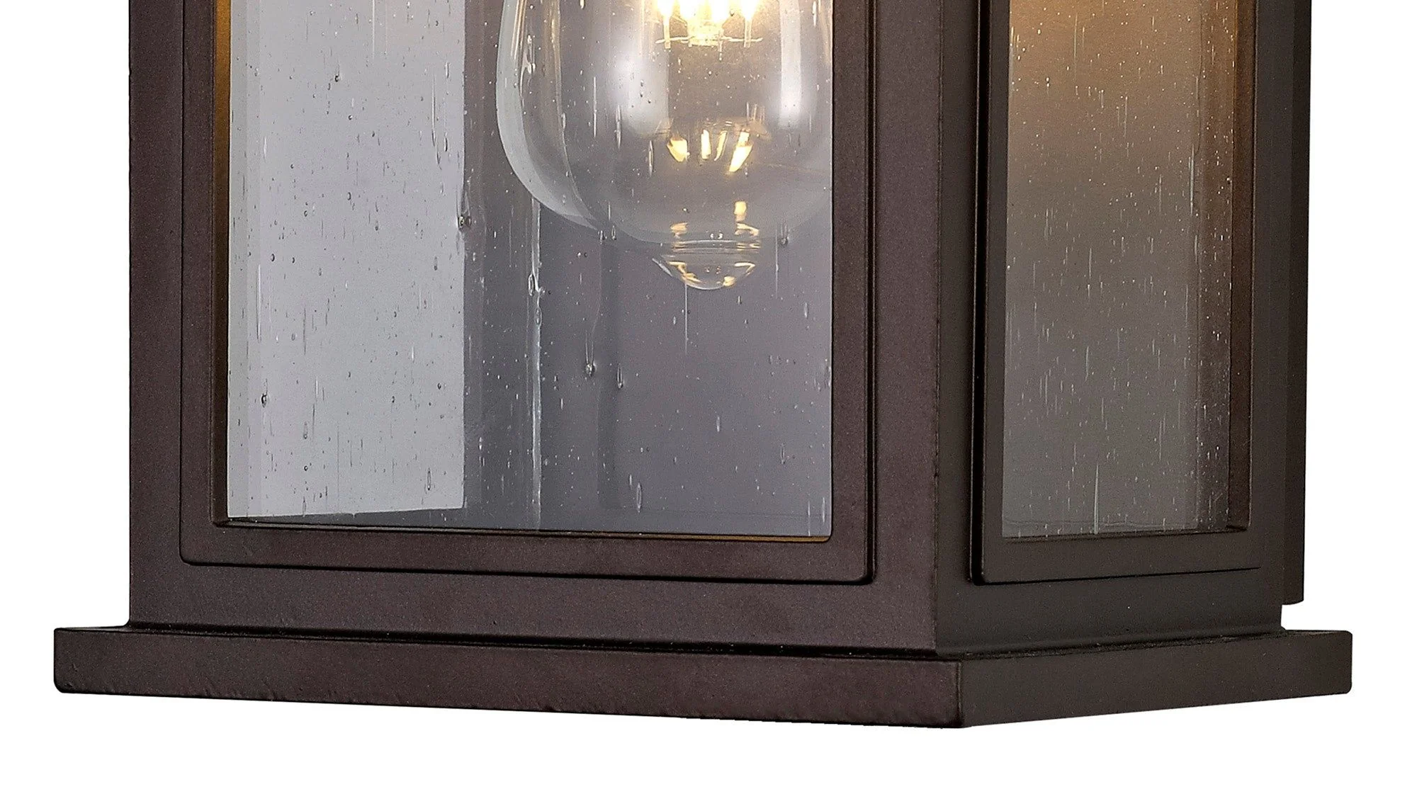 Alicante Outdoor Flush Wall Lamp, 1 x E27, IP54, Anthracite & Clear/Antique Bronze & Clear/Silver Grey & Clear Seeded Glass, 2yrs Warranty - Image 5