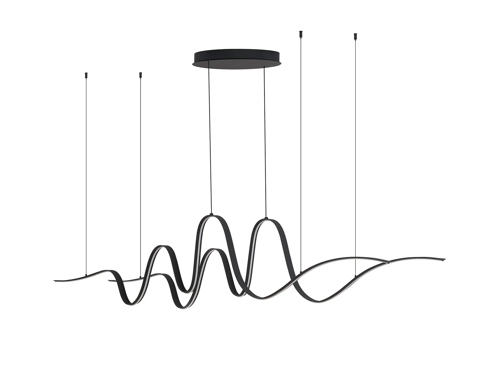 Alice Double Wave LED Kitchen Ceiling Light Triac Dimmable 3yrs Warranty- Dark Grey/ Gold Finishes - Image 2