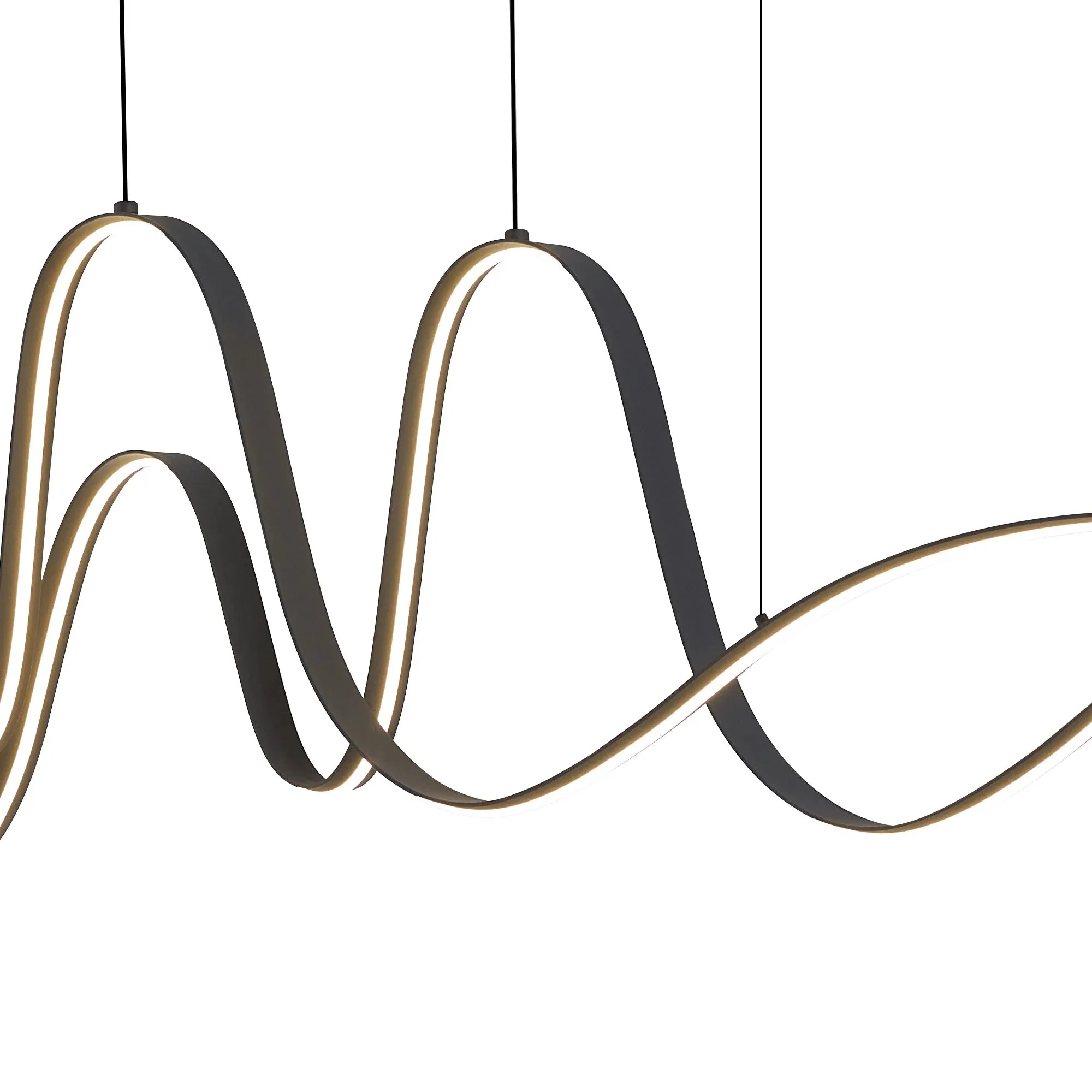 Alice Double Wave LED Kitchen Ceiling Light Triac Dimmable 3yrs Warranty- Dark Grey/ Gold Finishes - Image 6