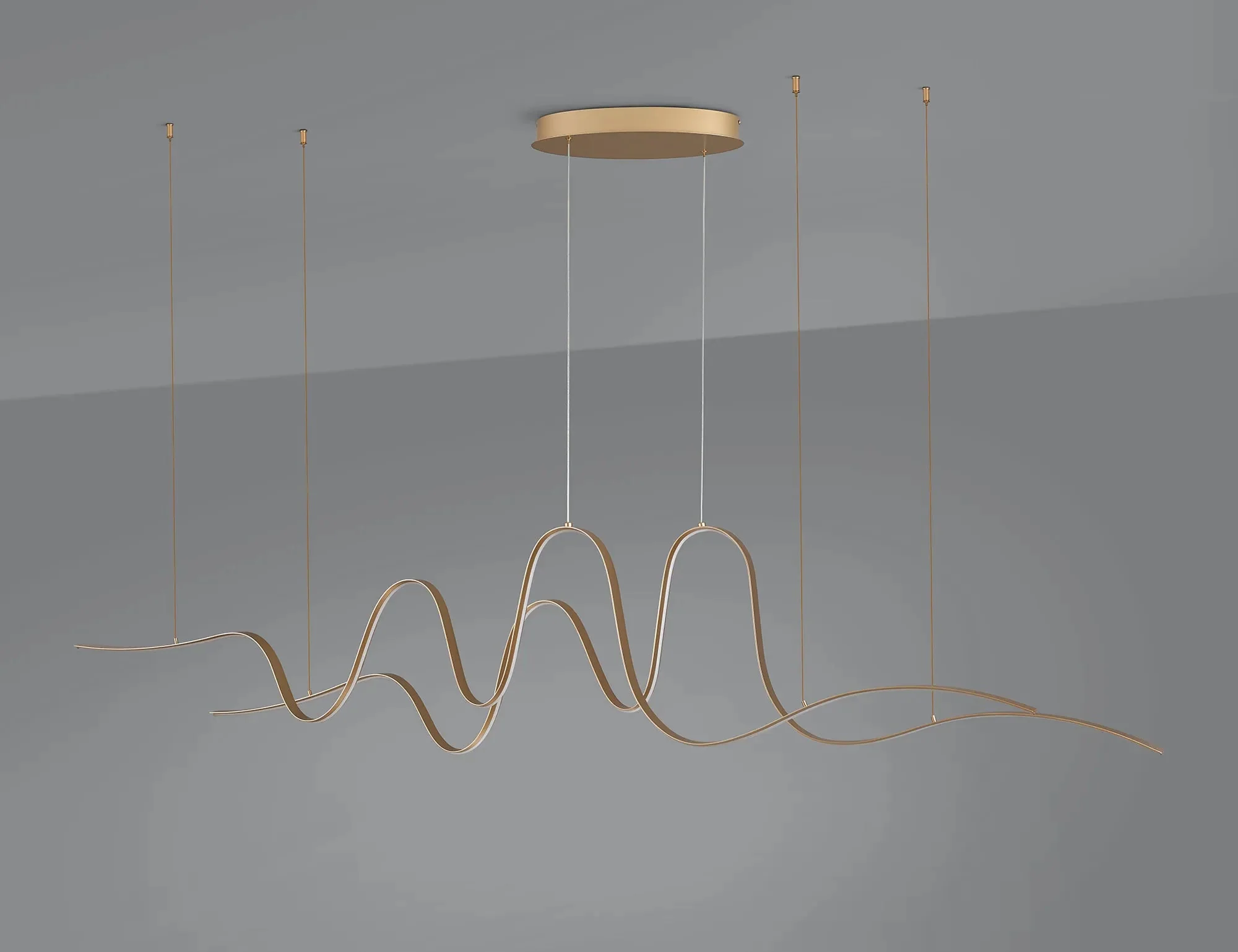 Alice Double Wave LED Kitchen Ceiling Light Triac Dimmable 3yrs Warranty- Dark Grey/ Gold Finishes - Image 7