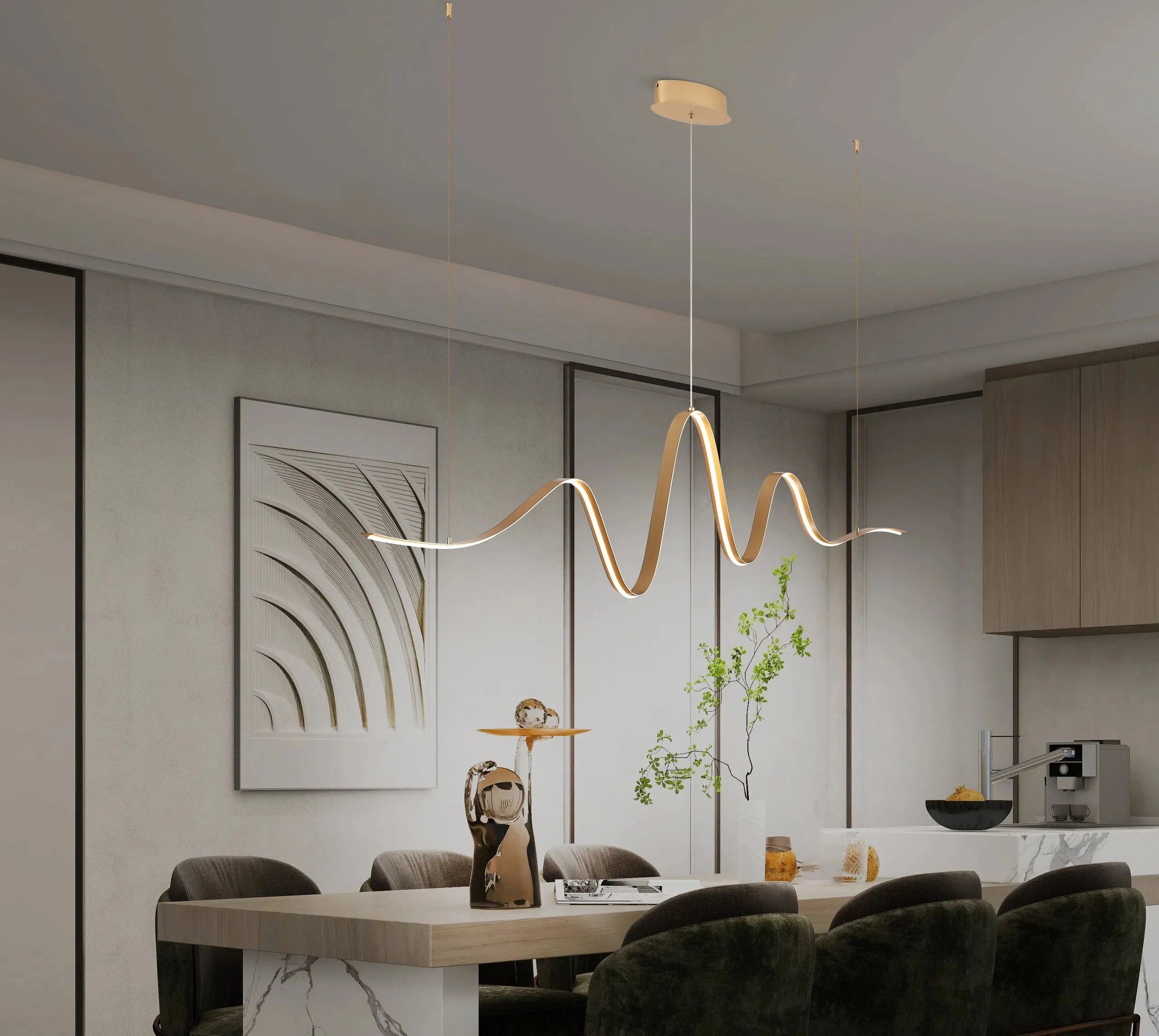 Alice Kitchen LED Light Triac Dimmable 3yrs Warranty- Dark Grey/ Gold Finishes - Image 7