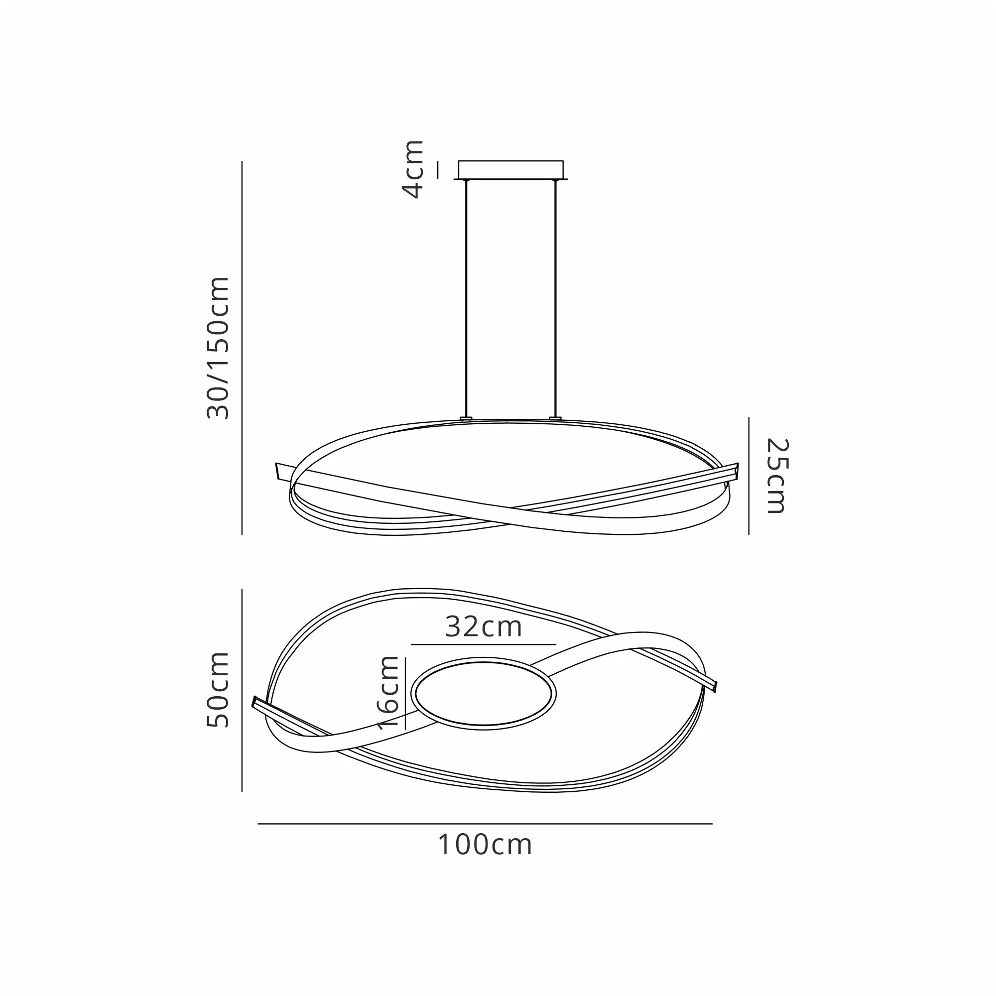 Alice LED Ceiling Light Triac Dimmable - Dark Grey/ Gold Finishes - Image 6