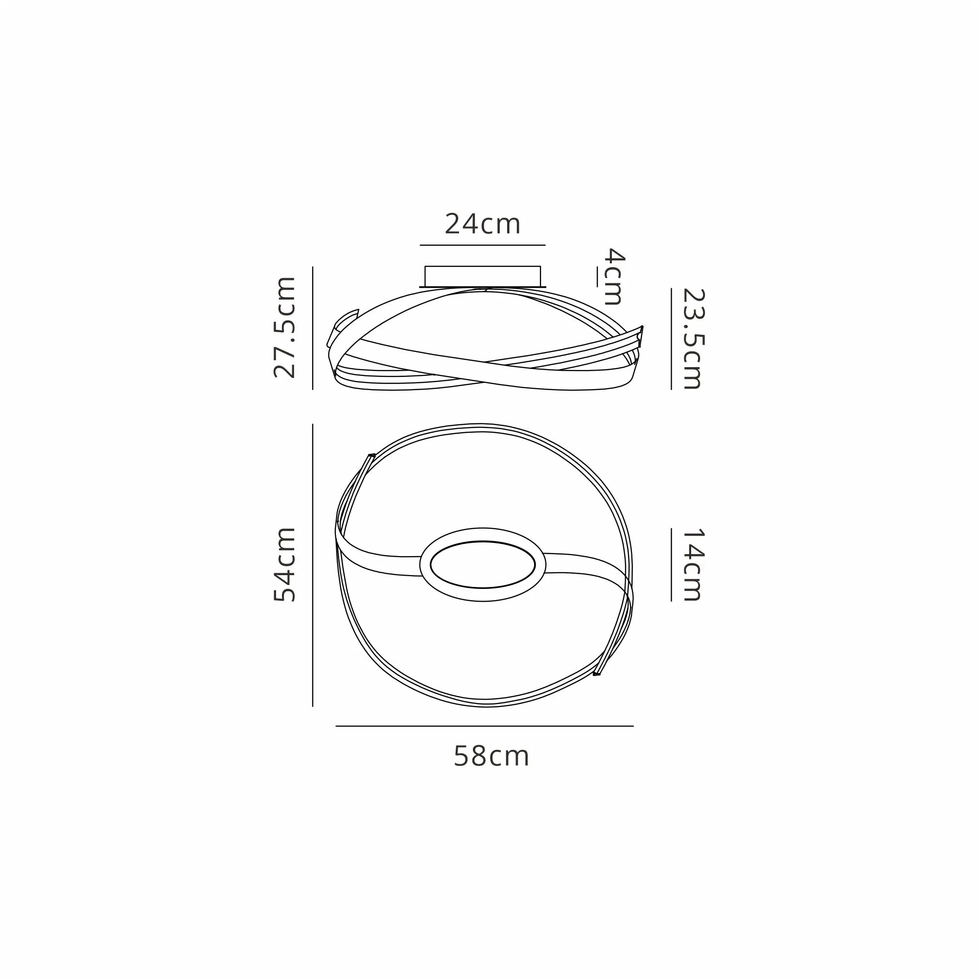 Alice Flush Ceiling Light - Dark Grey/ Gold Finishes - Image 6