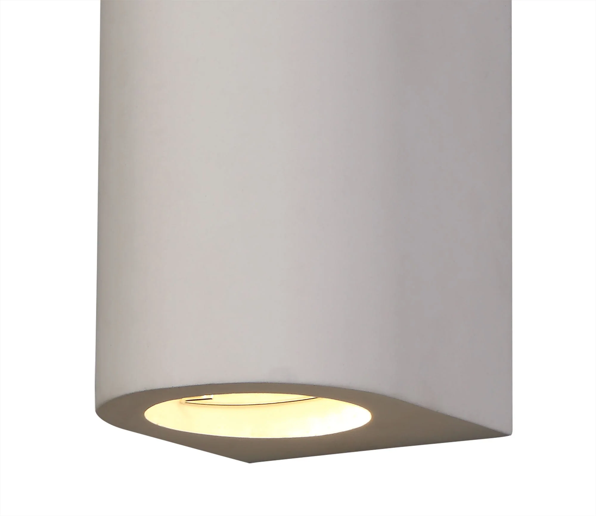 Alina Rectangular/Cylinder Up & Down Wall Lamp, 2 x GU10, White Paintable Gypsum - Image 11