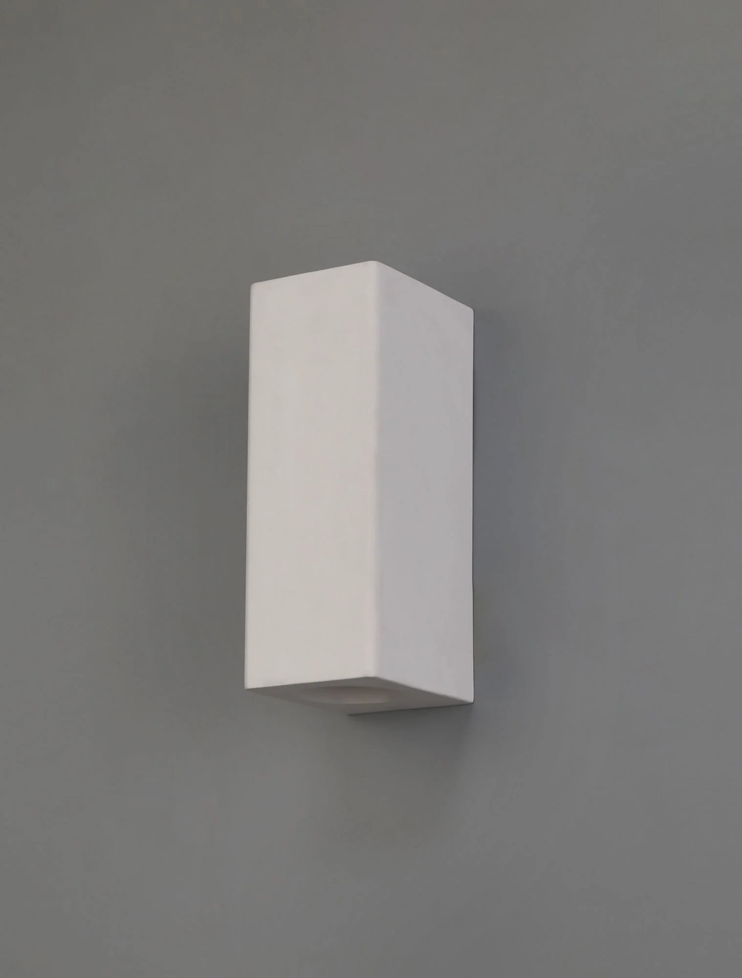 Alina Rectangular/Cylinder Up & Down Wall Lamp, 2 x GU10, White Paintable Gypsum - Image 2