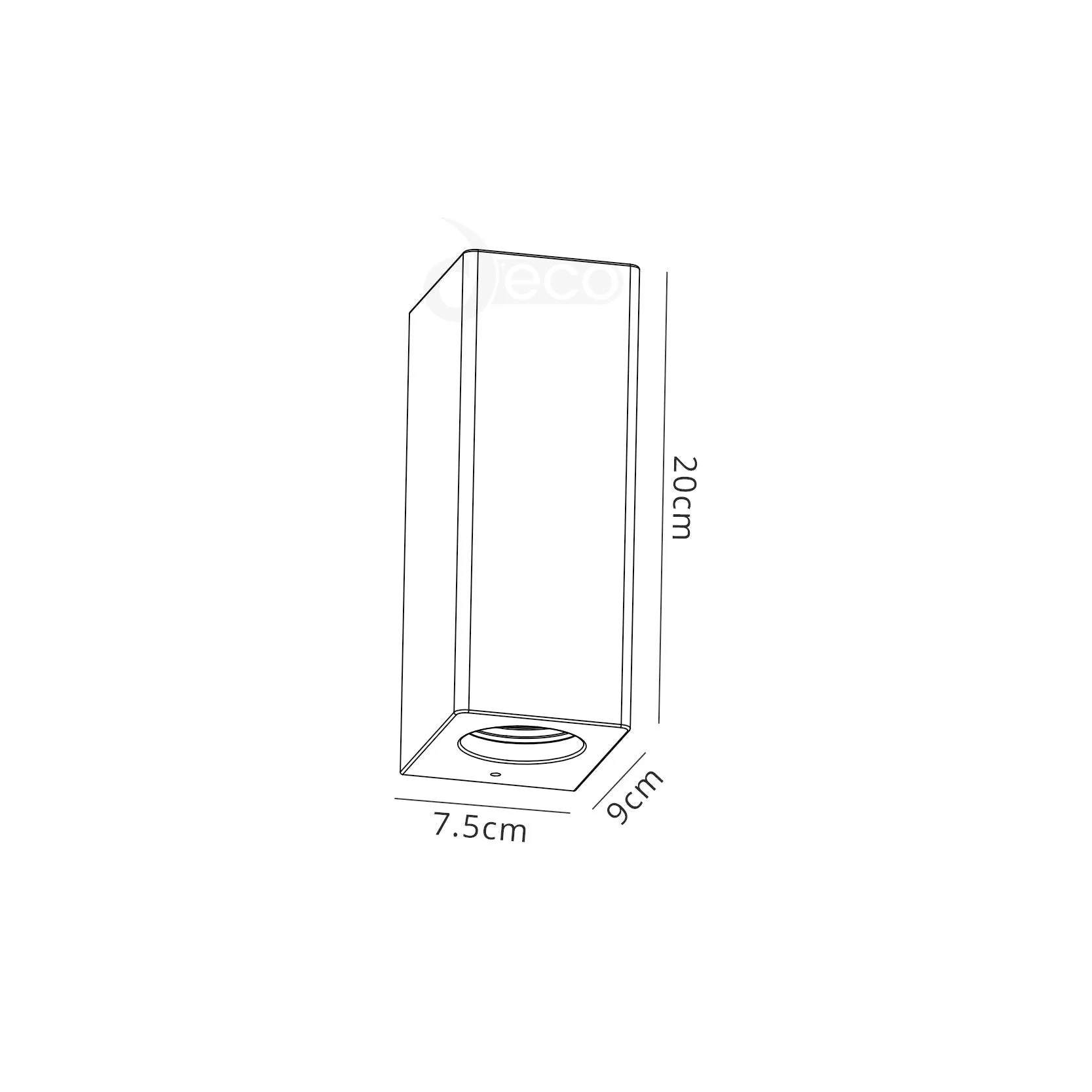 Alina Rectangular/Cylinder Up & Down Wall Lamp, 2 x GU10, White Paintable Gypsum - Image 3