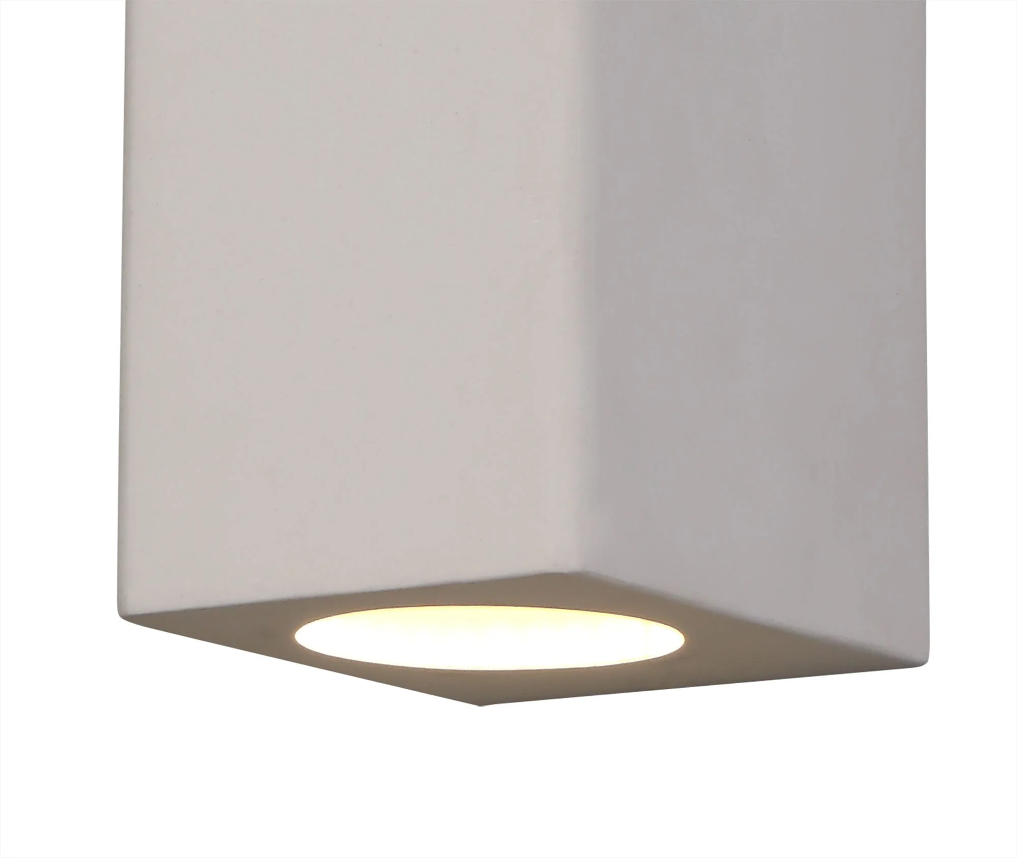 Alina Rectangular/Cylinder Up & Down Wall Lamp, 2 x GU10, White Paintable Gypsum - Image 5