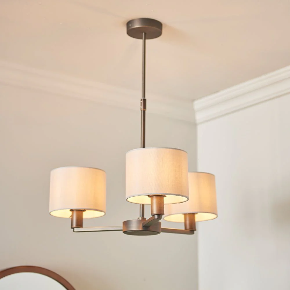Alistair 3/5Lt Centre Ceiling Light - Antique Bronze/Matt Nickel - Image 2
