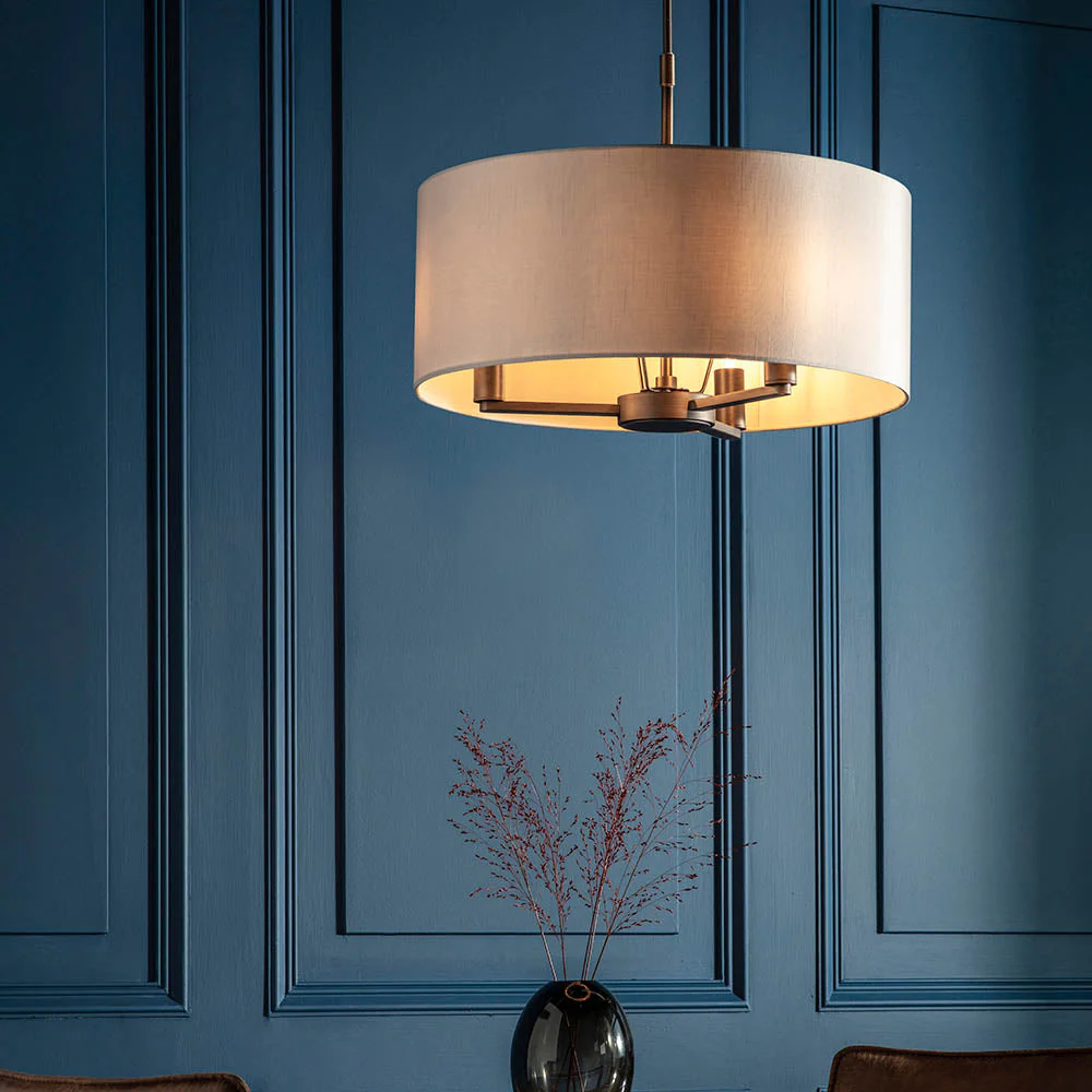 Alistair 3Lt Shaded Pendant - Antique Bronze / Matt Nickel - Image 3