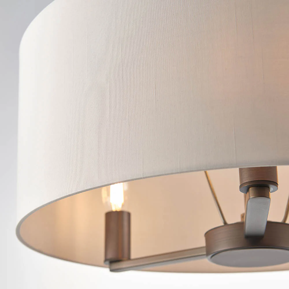 Alistair 3Lt Shaded Pendant - Antique Bronze / Matt Nickel - Image 5