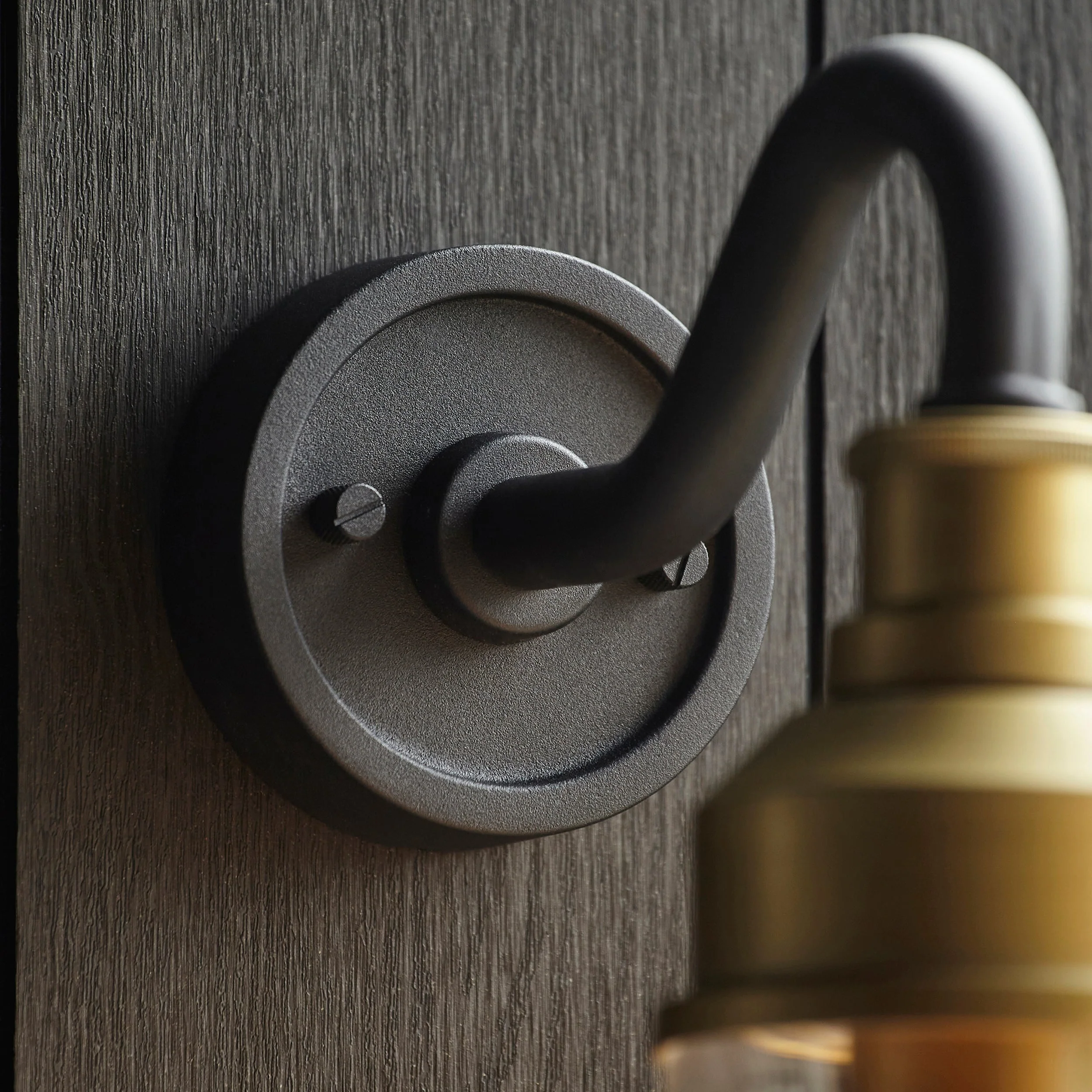 Franco Outdoor Wall Light - Matt Black / Brushed Gold - Image 12